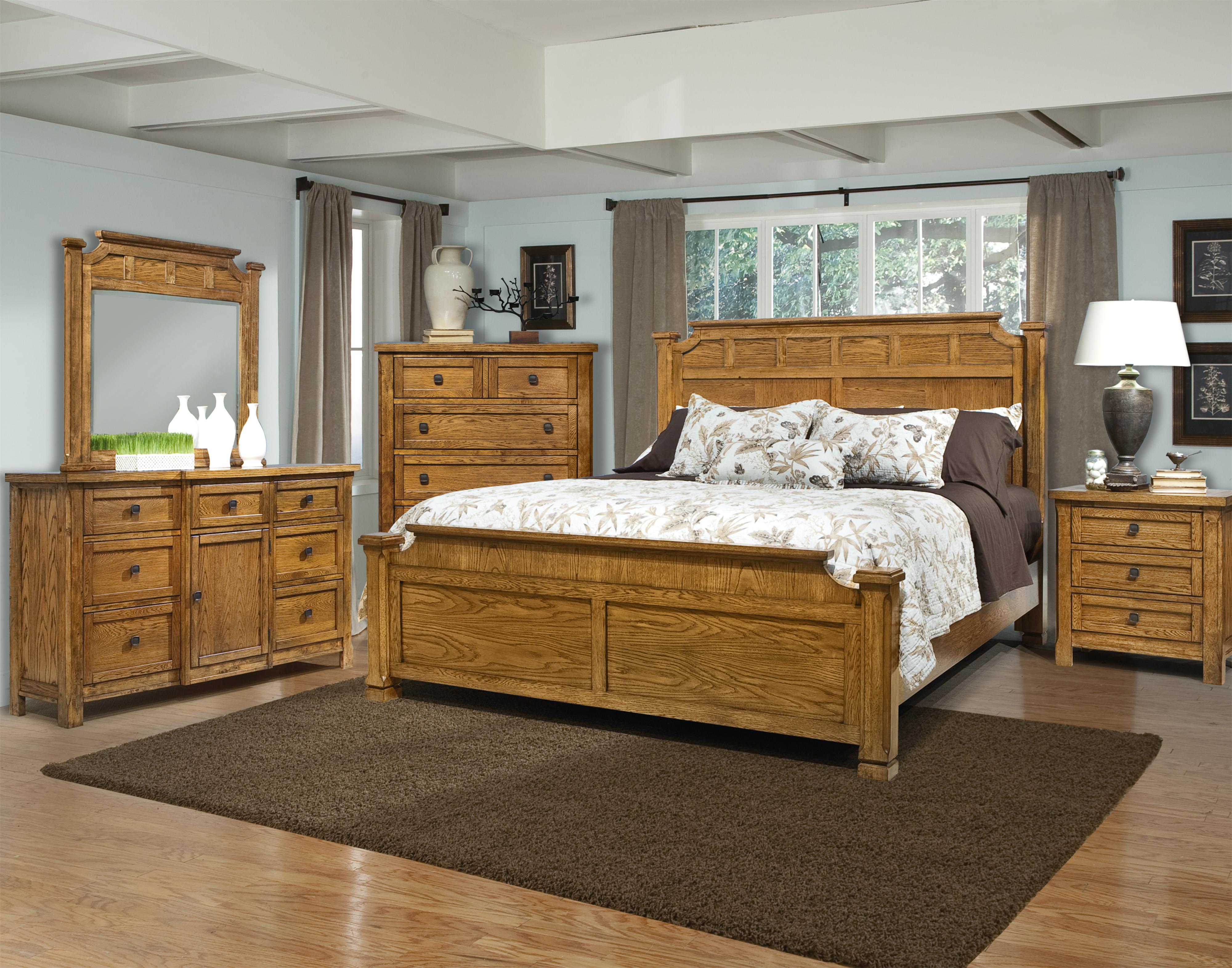 Vaughan Furniture Ranchero Nightstand with 3 Drawers and Antique Brass